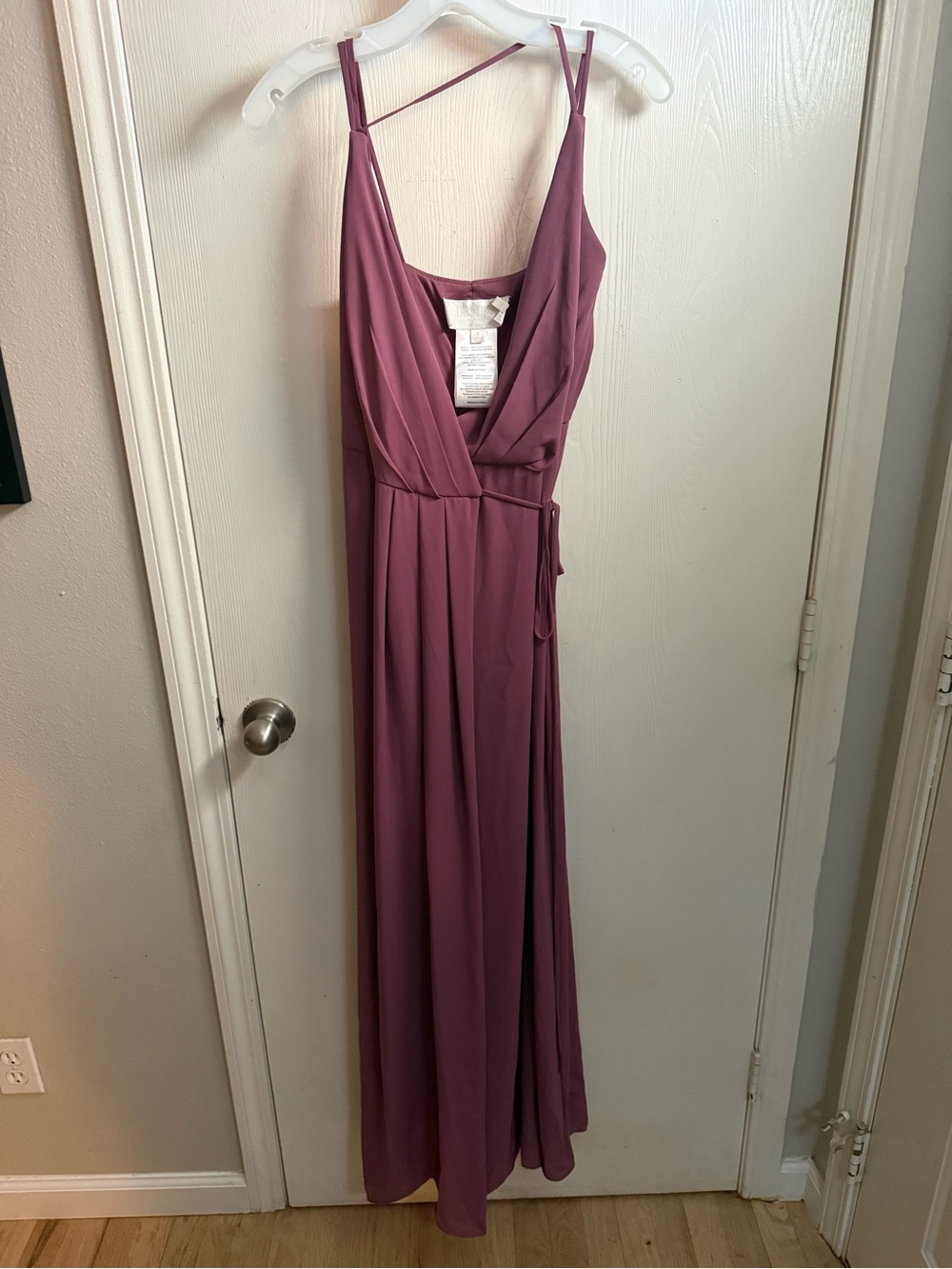 David's Bridal Dusky Rose Wrap Maxi Dress